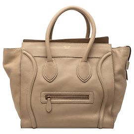 Céline Tote Luggage em couro de vitelo granulado marrom Celine Marrom Castanho claro
