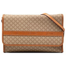 Céline Celine Beige Macadam Coated Canvas Crossbody Beige
