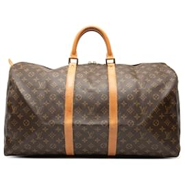 Louis Vuitton Marrom Monogram Keepall 55 Marrom