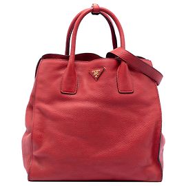 Tote Open Convertible Prada Red Vitello Daino Rosso