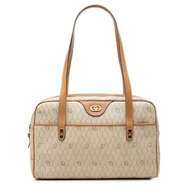Dior Beige Honeycomb Coated Canvas Shoulder Bag Beige