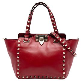 Sac Valentino Red Mini en cuir Rockstud Rouge