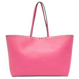 Tote Rockstud in pelle rosa Valentino Rosa
