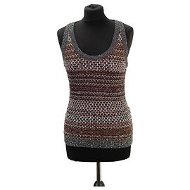 Missoni Metallic-Strick-Tanktop Braun Mehrfarben Andere Grau Metallisch