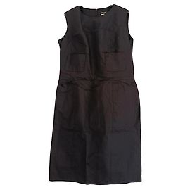 Chanel schwarzes Seidenkleid Schwarz