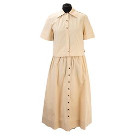 Tory Burch Beige Cotton Poplin Button-Front Set Beige