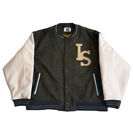 Issey Miyake IS Team Varsity Bomberjacke Weiß Grün Gelb