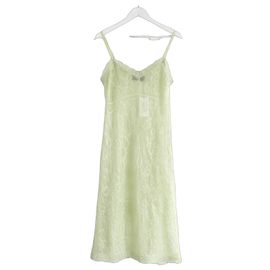 Simone Rocha Robe nuisette en maille jacquard floral Vert