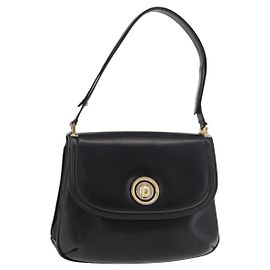 Borsa a Spalla GUCCI in Pelle Nera con Dettagli Oro Auth 180143 Nero D'oro