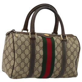 Bolso GUCCI GG Supreme Web Sherry Line PVC Beige Oro 010 378 Auth mr2501 Beige Dorado