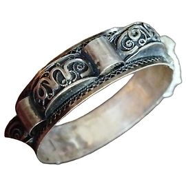 Autre Marque Bracelet jonc oriental ouvragé en argent Multicolore