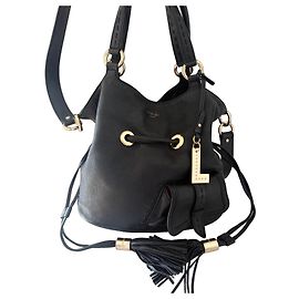 Lancel Premier Flirt Borsa a Secchiello in Pelle Nera Nero