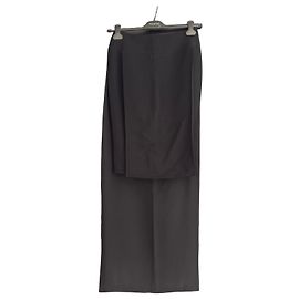 Givenchy Saia Longa Assimétrica Preta Preto