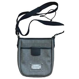 Borsa a tracolla Loewe in tela grigia e pelle Nero Grigio