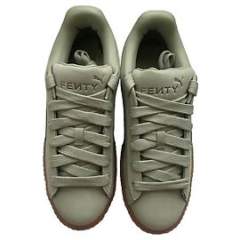 Puma x Fenty Pale Green Leather Sneakers Green
