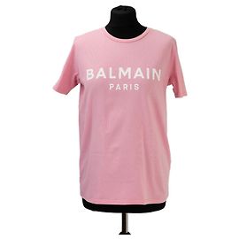 Camiseta de algodón rosa para mujer BALMAIN. Rosa