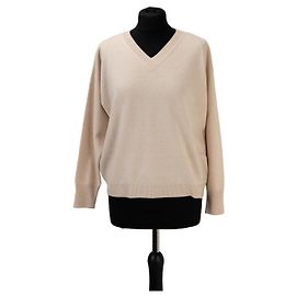 Peserico V-Ausschnitt Pullover aus Woll-Seiden-Mischung beige Beige