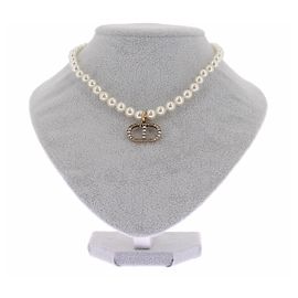 Collar Dior de perlas con colgante Blanco