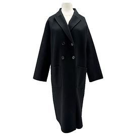 Anine Bing Black Wool Coat S Black