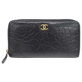 Chanel Women's Wallet in Black Lambskin Black