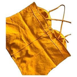 Top bustier amarillo Christian Dior vintage raro Amarillo