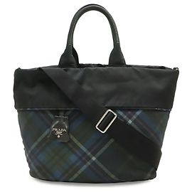 Sac cabas réversible Prada Noir Bleu Multicolore