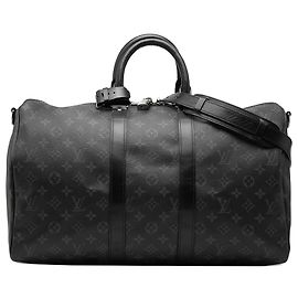 Louis Vuitton Black Monogram Eclipse Keepall Bandouliere 45 Black