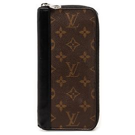 Cartera Zippy Vertical Louis Vuitton Marrón Monogram Macassar Castaño