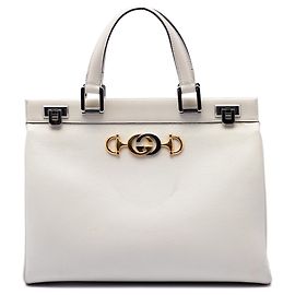 Sac à main Zumi en cuir de veau blanc Medium de Gucci Blanc