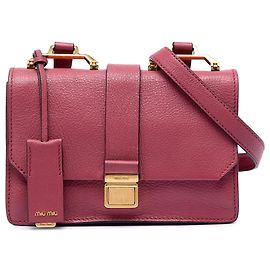 Bolsa transversal Miu Miu em couro de cabra vermelho Madras Vermelho Outro