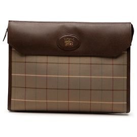 Clutch de lona Burberry Brown Vintage Check Castaño Marrón claro