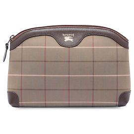 Clutch de lona Burberry Brown Vintage Check Castaño Marrón claro