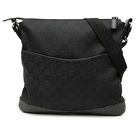 Borsa a tracolla Gucci in tela GG nera Nero