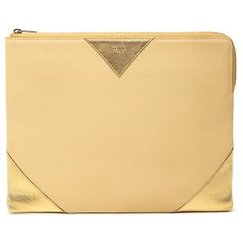 Céline Celine Beige Bicolor Lambskin Coeur Clutch Beige