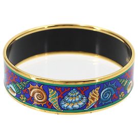 Hermès Pulseira rígida Hermes HERMES Email GM Azul Multicor Dourado