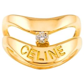 Céline Bague 1 Celine en or jaune 18K avec diamant Doré