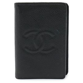 Chanel Coco Mark Black Business Card Case Black