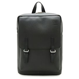 Mochila militar LOEWE Anagram em couro preto Preto