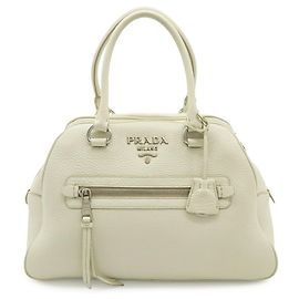 Prada Vitello Phenix Leather Handbag White