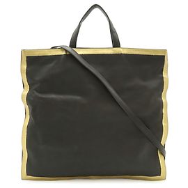Sac cabas en cuir Bottega Veneta Doré Marron foncé