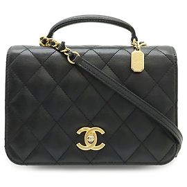 Borsa a tracolla Chanel Matelassé Coco Mark Chain Nero