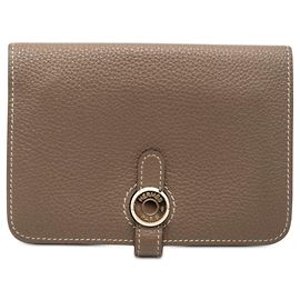 Hermès Hermes Dogon Compact Bi-fold Wallet Grey Taupe