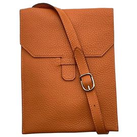 Bolsa de ombro Hermès Amelie em couro Togo Laranja Laranja