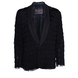 Giacca semi-trasparente Undercover con frange. Nero