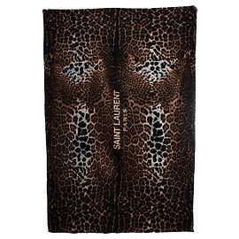 Saint Laurent, Serviette de bain léopard en camel Marron