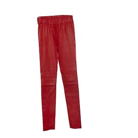 Sylvie Schimmel, leggings en cuir rouge Rouge