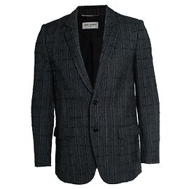 Saint Laurent, blazer in tweed bianco e nero 2019 Multicolore