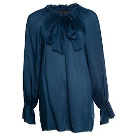 The Row, camicetta blu con fiocco Blu
