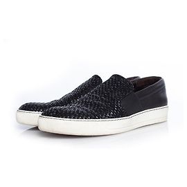 Lanvin, Woven leather slip on sneaker Black