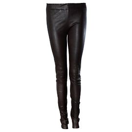 Sylvie Schimmel, dark brown suede leggings Brown